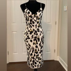 Gorgeous silk leopard dress with gold detail